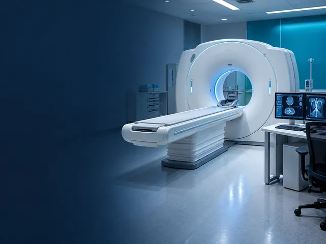 Concept scene: a computed-tomography scanner in a clinical imaging room